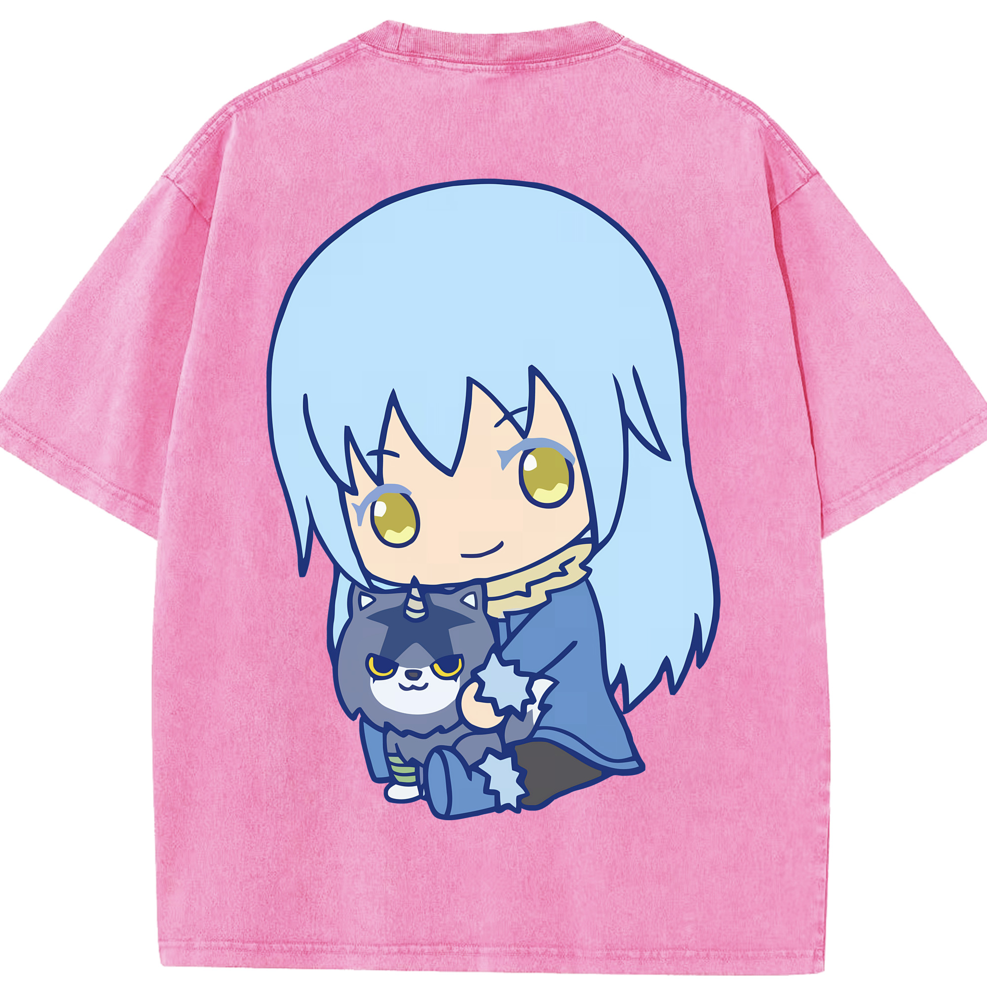 （画像用） 転スラ Regarding Reincarnated to Slime 綿100% ヴィンテージ風 半袖Tシャツ（背面プリント）
